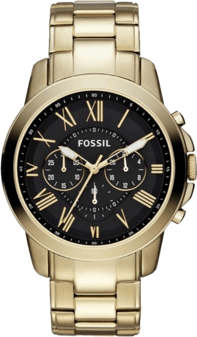 Montre Homme Fossil FS4815 Grant bracelet acier doré jaune