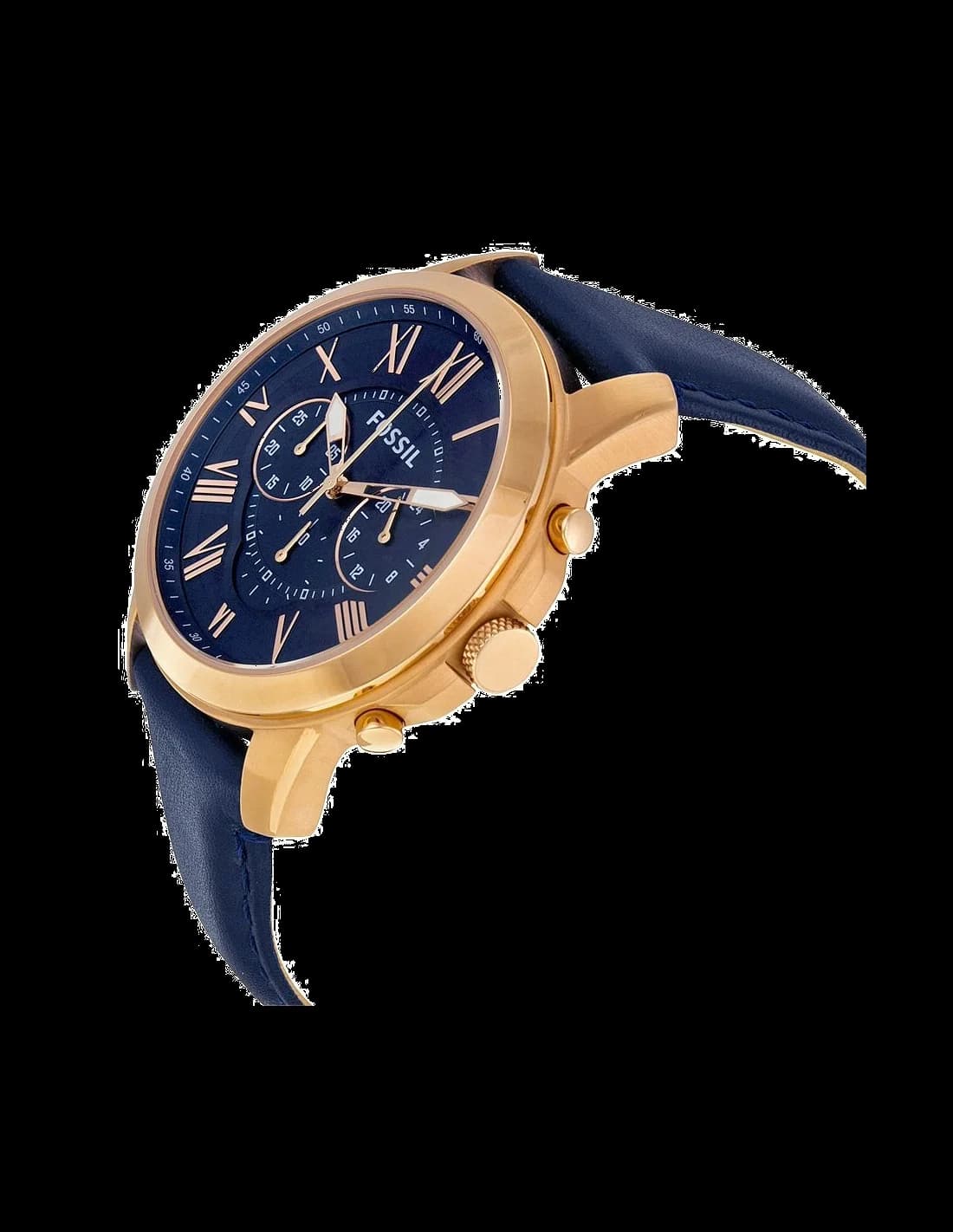 Montre Fossil FS4835 homme détail cadran bleu