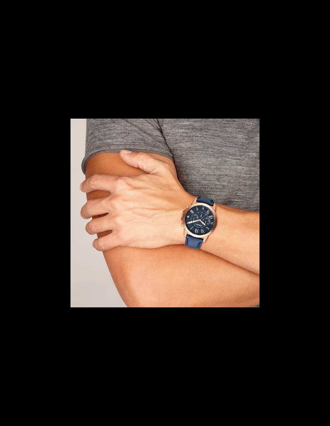 Montre Fossil FS4835 homme verso boîtier or rose