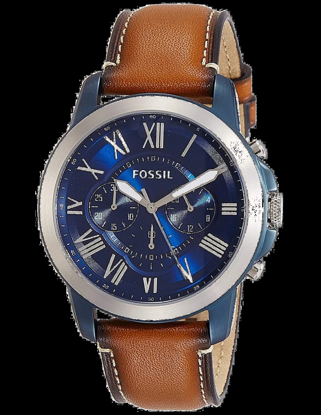 Montre Homme Fossil Grant FS5151 bracelet cuir marron