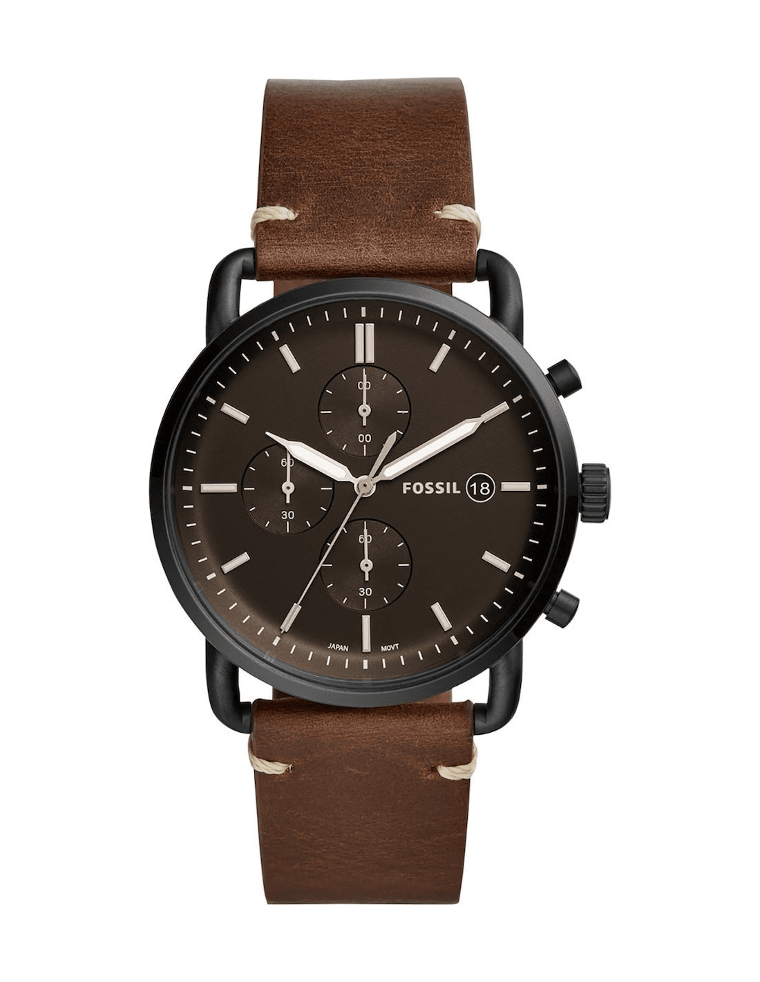 Montre Homme Fossil The Commuter FS5403 bracelet cuir marron