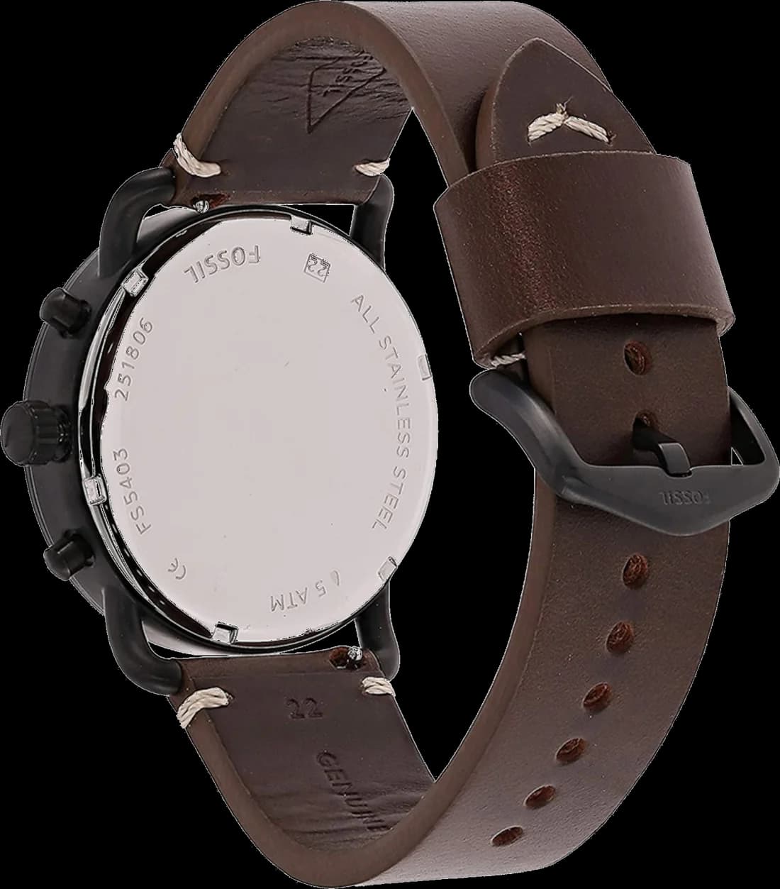 Montre Fossil FS5403 homme détail cadran noir