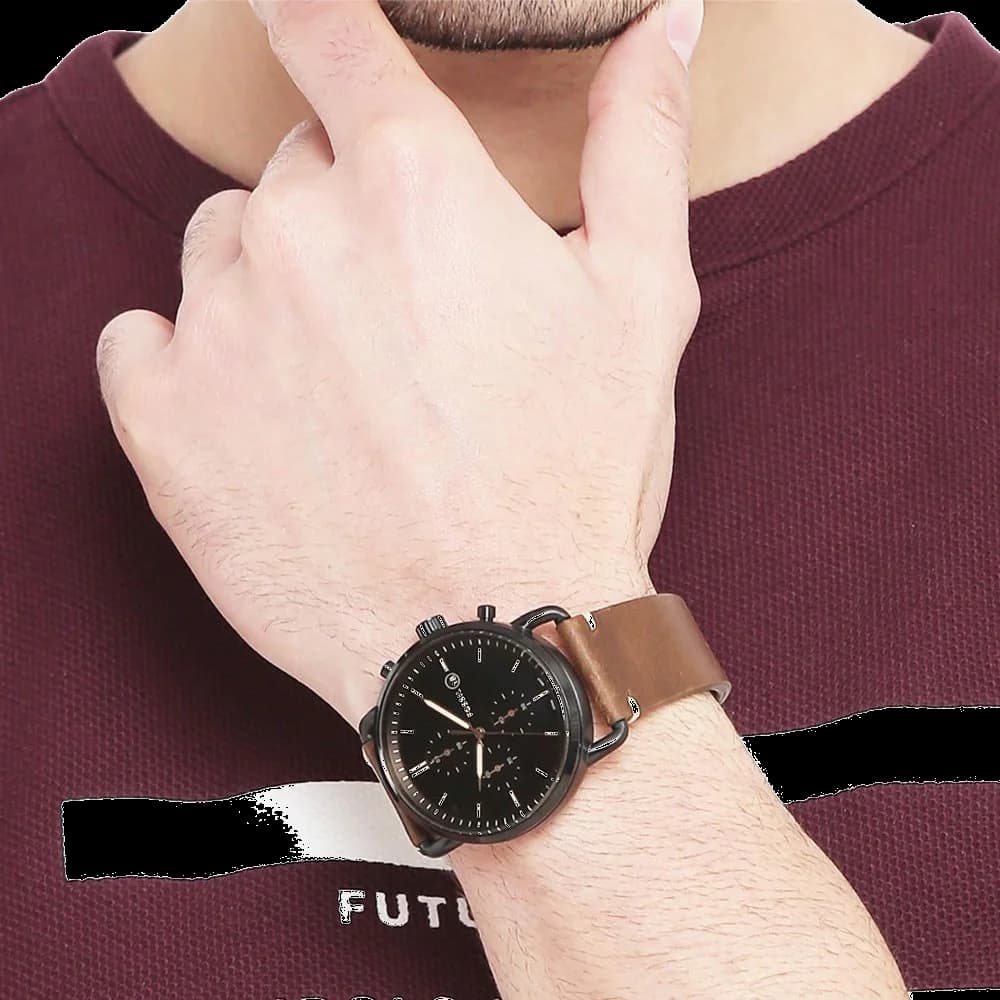Montre Fossil FS5403 homme verso boîtier noir