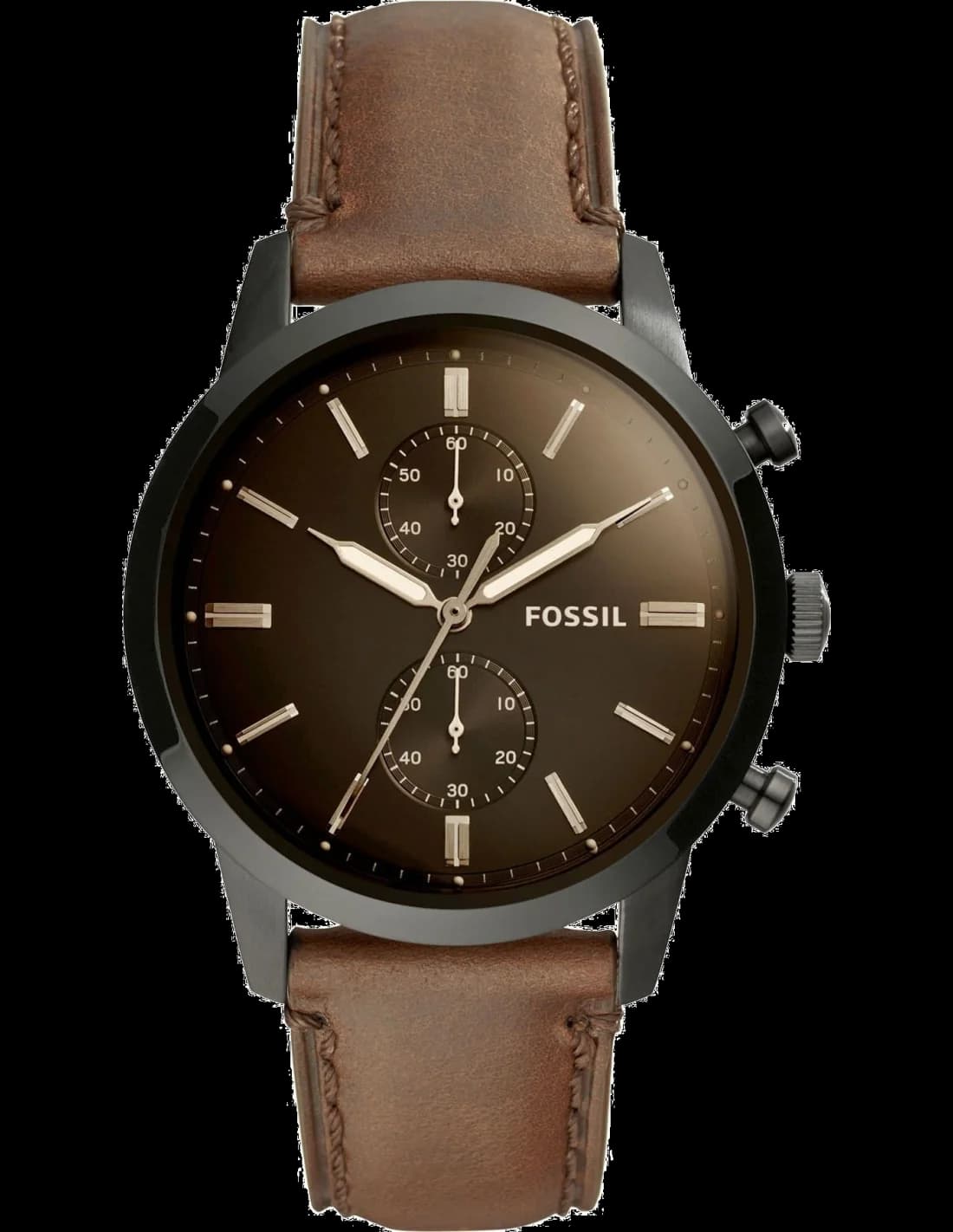 Montre Homme Fossil FS5437 Townsman Bracelet Cuir Marron