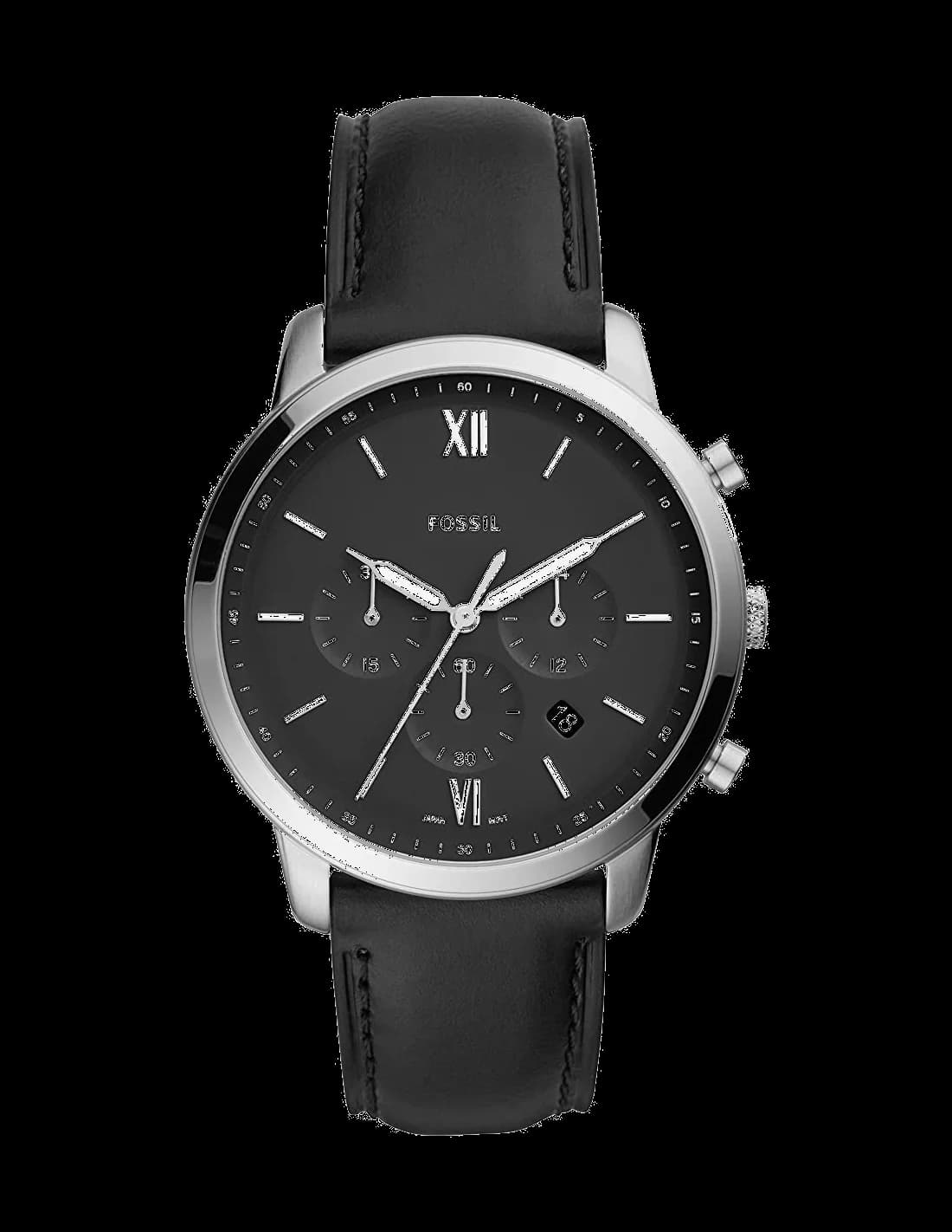 Montre Fossil FS5452 homme cadran noir bracelet cuir et tissu