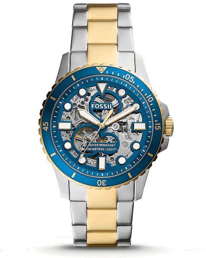 Montre homme Fossil FB-01 automatique ME3191 acier inoxydable bicolore