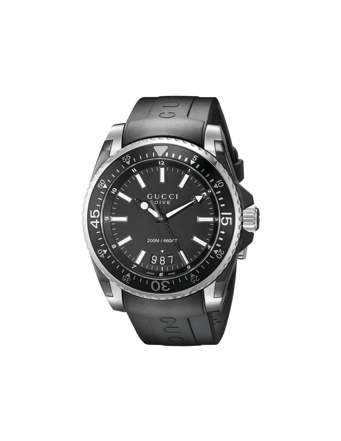 Montre Homme Gucci Dive YA136204 Bracelet en caoutchouc noir