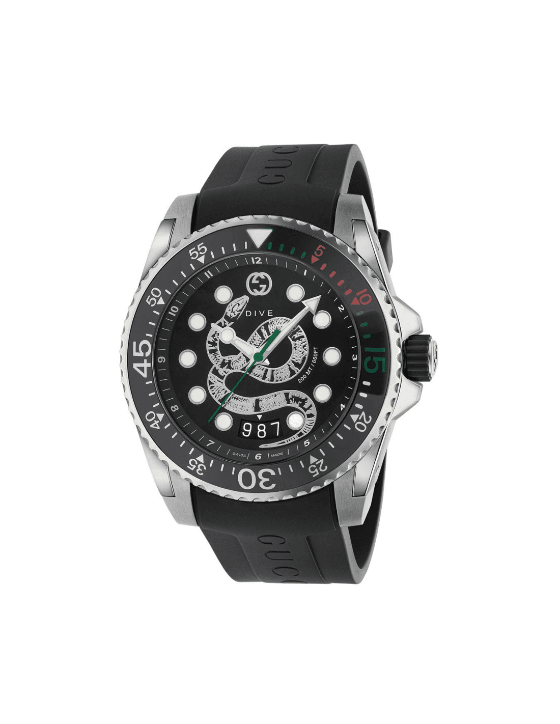Montre Homme Gucci Dive YA136217 Bracelet en caoutchouc noir