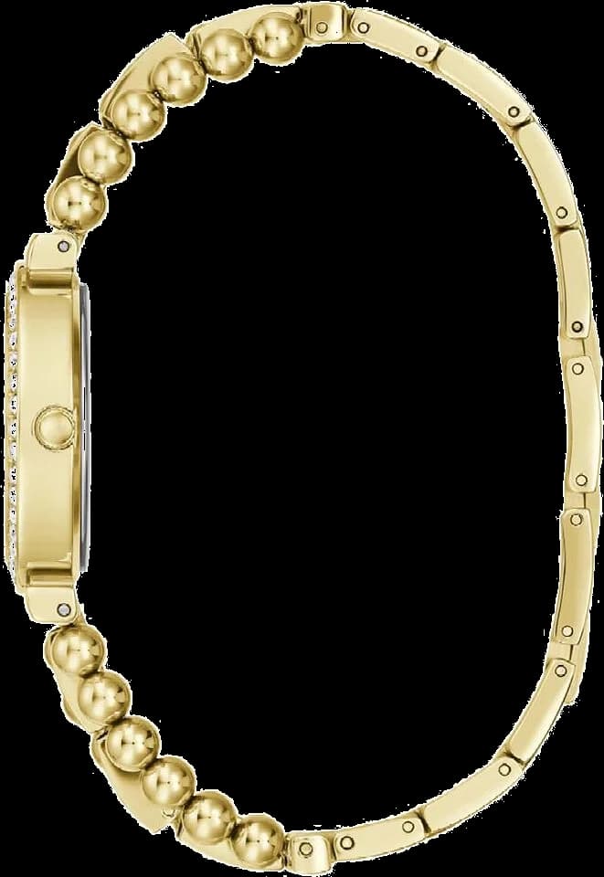 Gros plan cadran Guess Gala GW0401L2 index strass doré brillant