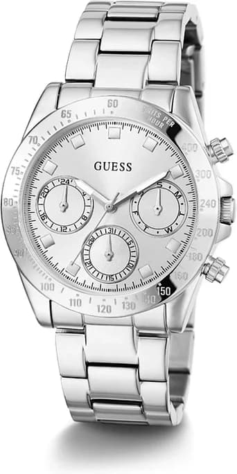 Montre Femme Guess Eclipse GW0314L1 bracelet acier argent cadran argent vue 2