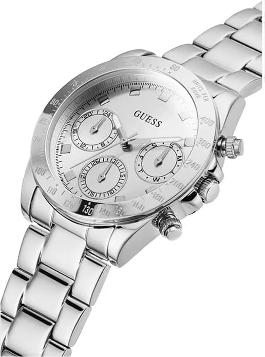 Montre Femme Guess Eclipse GW0314L1 bracelet acier argent cadran argent vue 3