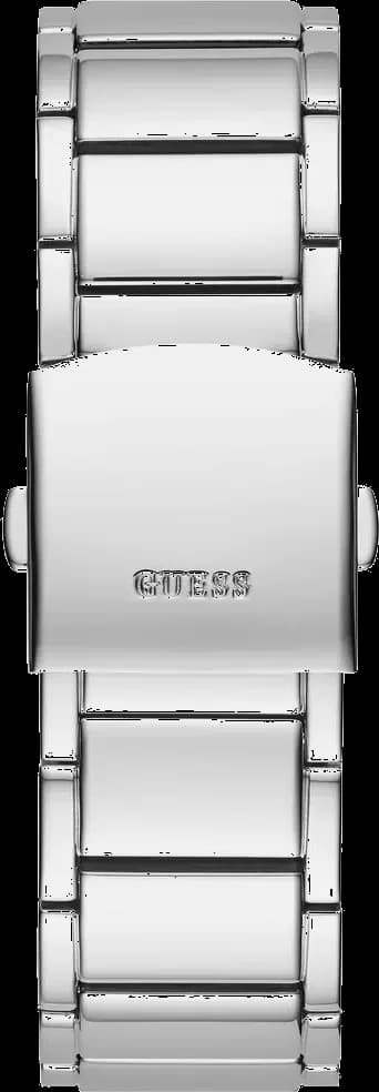 Profil boîtier Guess GW0094G1 boîtier tonneau acier brossé, lunette micropavée de cristaux, couronne protégée