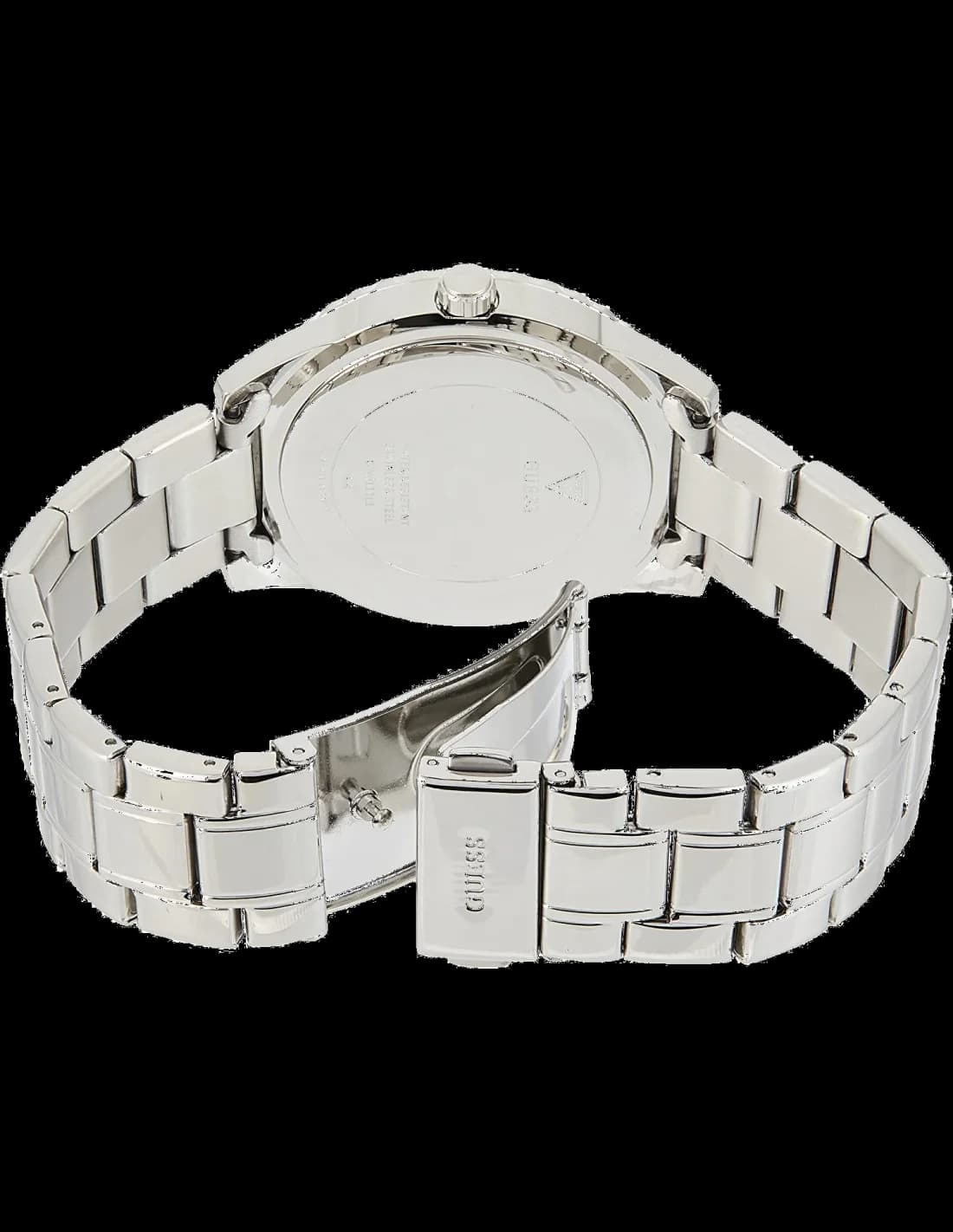 Profil boîtier Guess GW0111L1 en acier poli, lunette lisse, épaisseur fine pour un ajustement confortable