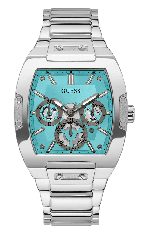 Montre Guess GW0456G4 Phoenix en Acier Argenté et Cadran Turquoise