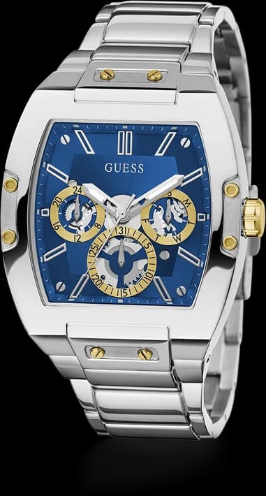 Montre Homme Guess Phoenix GW0456G5 bracelet acier argent cadran bleu multifonction vue 2