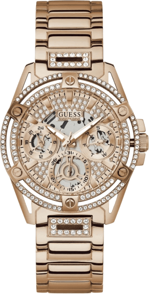 Montre femme Guess Queen GW0464L3 en acier or rose cadran orné de cristaux