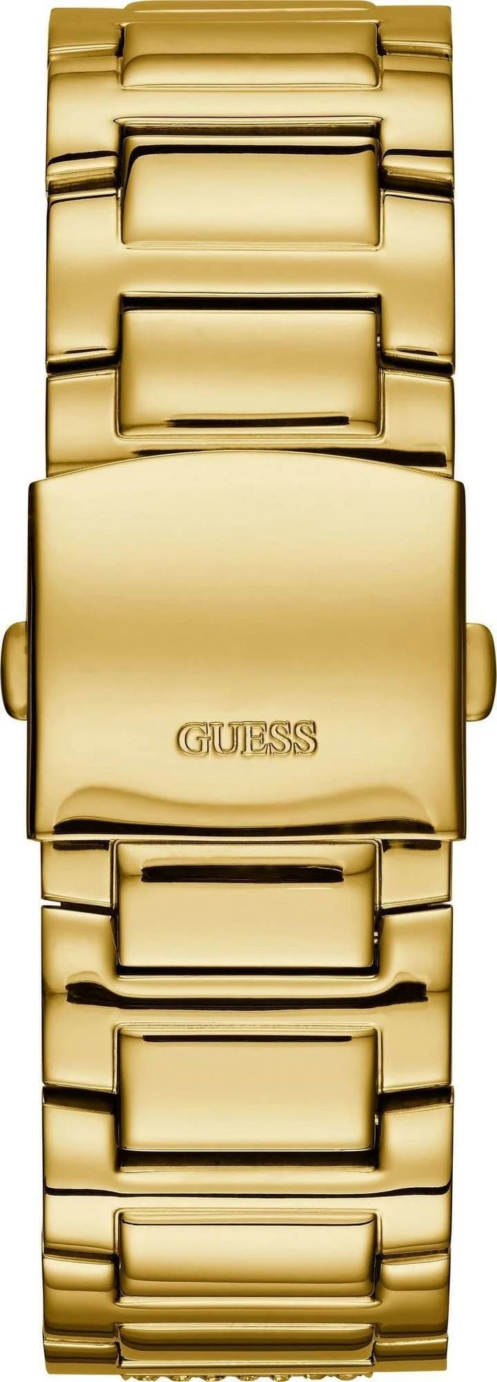 Montre Guess W0799G2 cadran rond doré index cristaux Swarovski gros plan