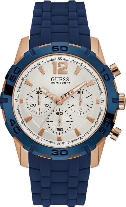 Montre Guess W0864G5 en Acier avec Cadran et Bracelet Silicone Bleu