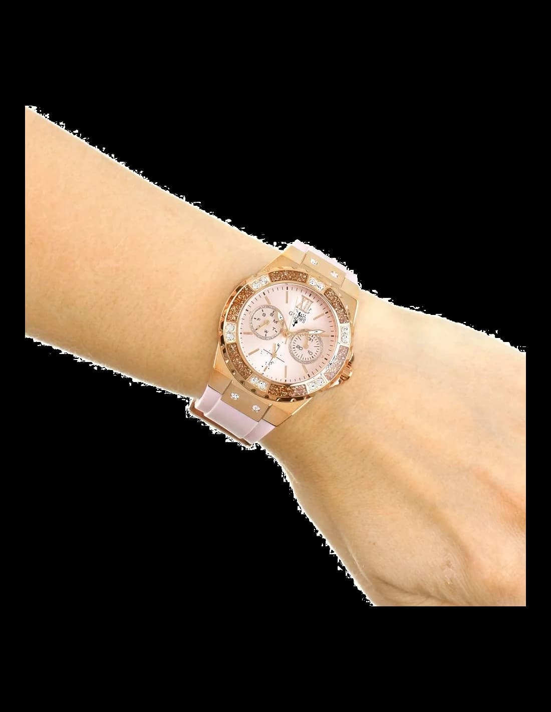 Détails du bracelet en acier inoxydable de la montre Guess W1053L3 — Montres Outlet