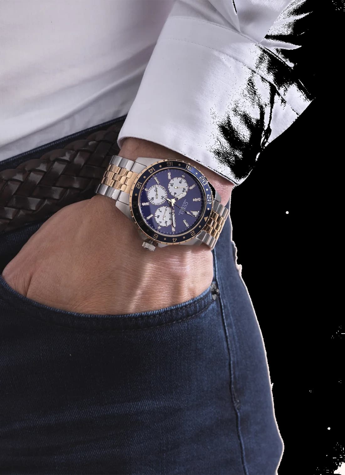 Montre Guess W1107G3 homme détail bracelet acier inoxydable