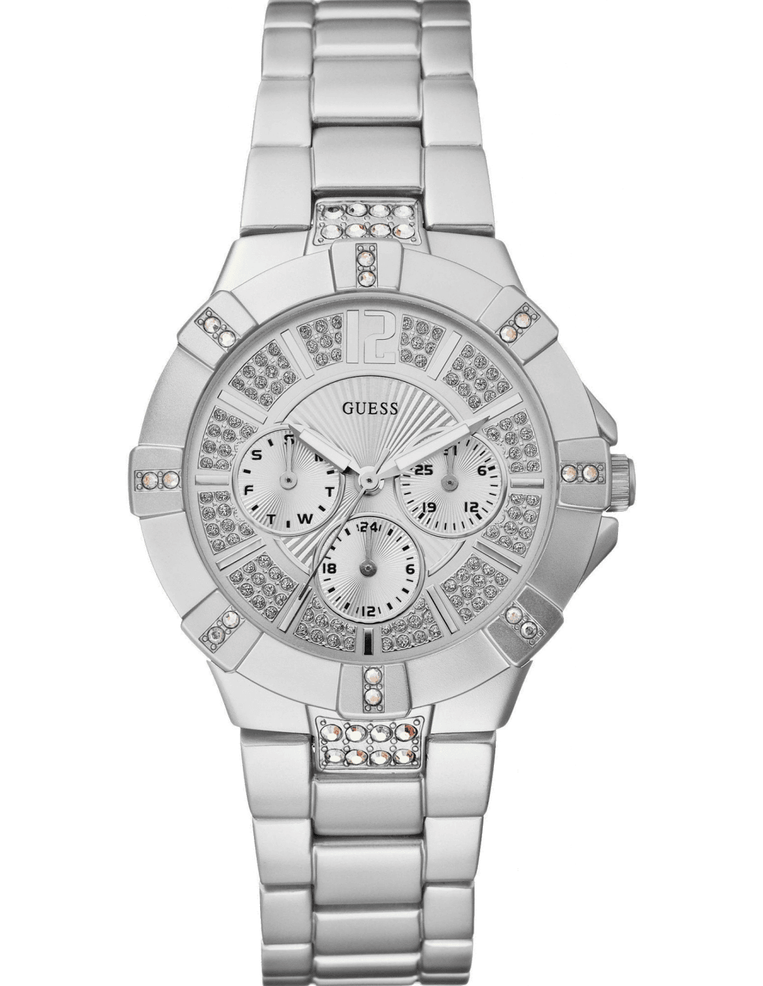 Guess W11624L1 chronographe acier blanc — Montres Outlet