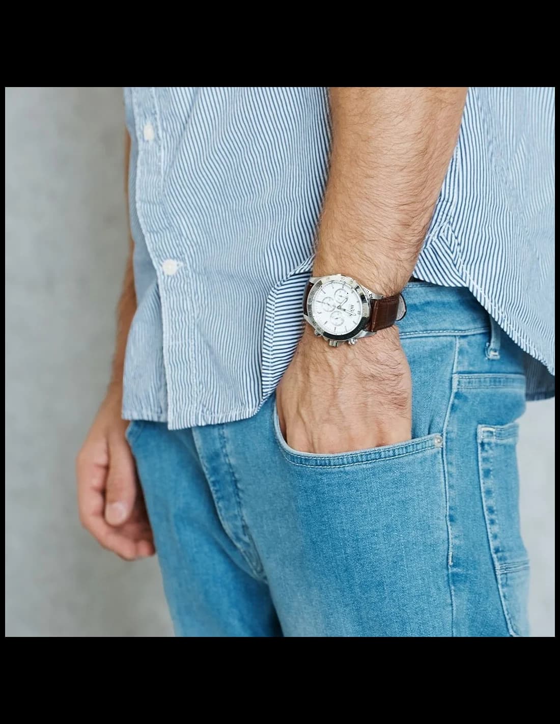 Montre Hugo Boss 1513175 homme verso boîtier argent