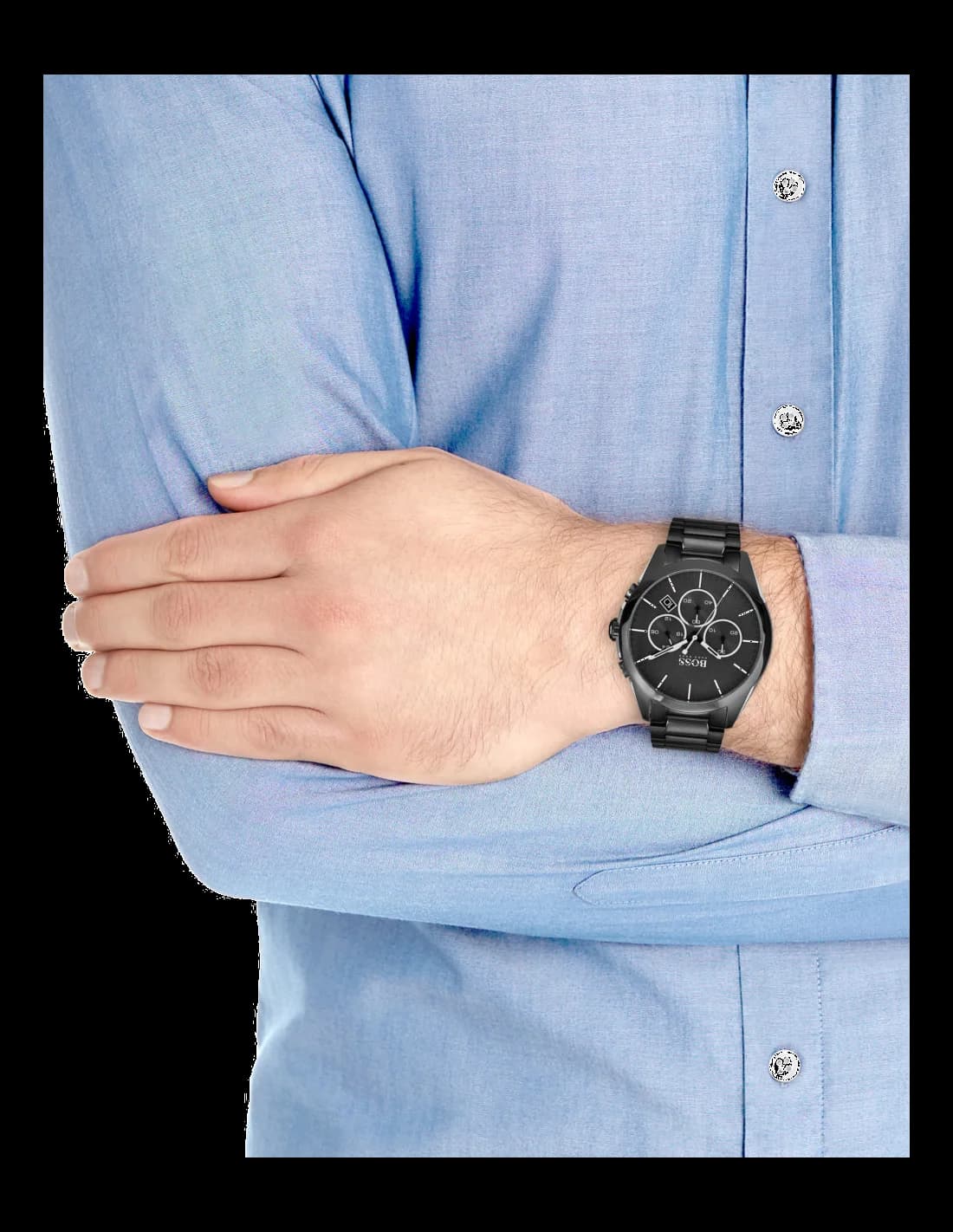 Montre Hugo Boss 1513365 homme verso boîtier noir