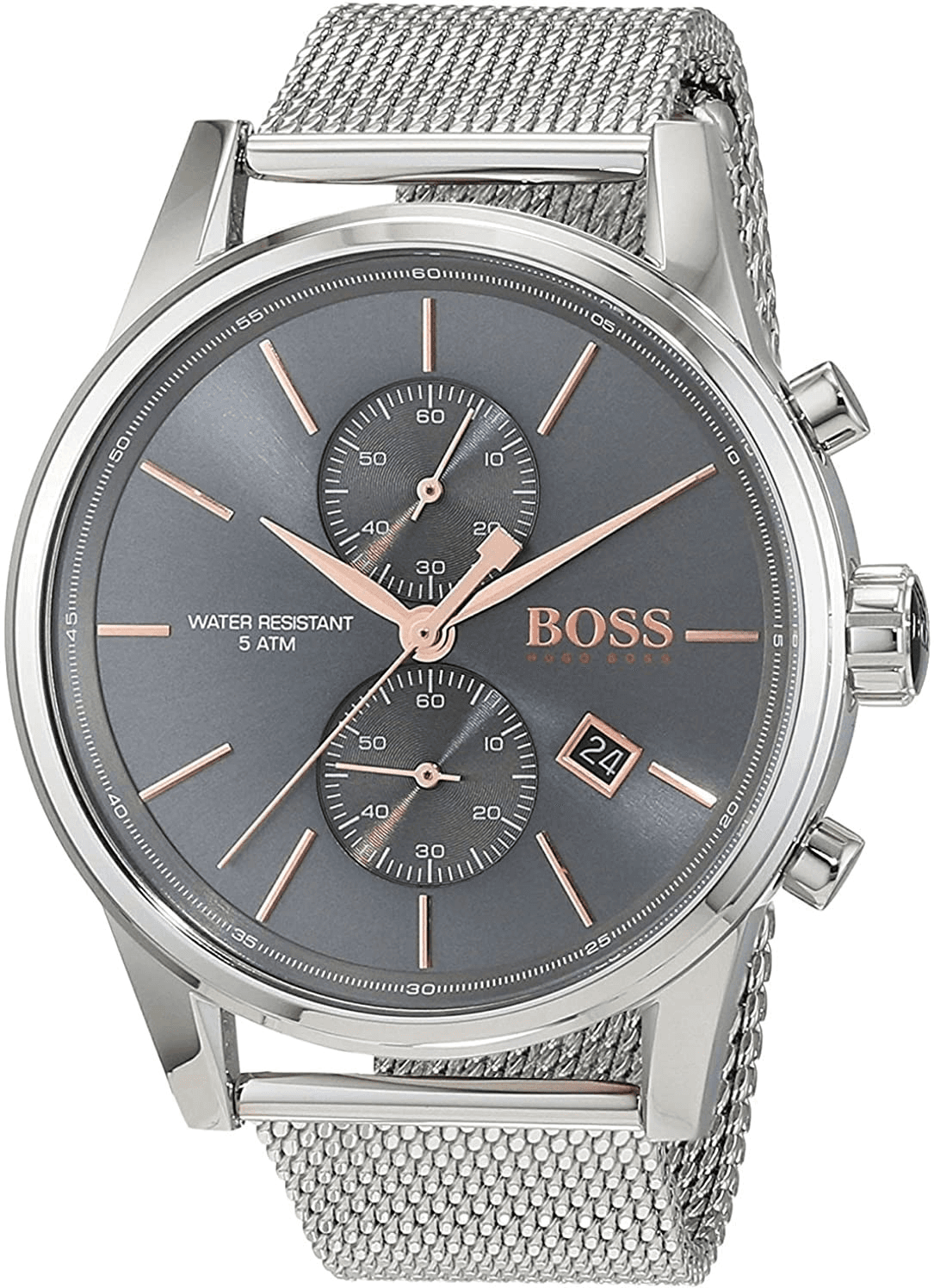 Montre Hugo Boss 1513440 Chronographe Anthracite avec Bracelet Maille Milanaise