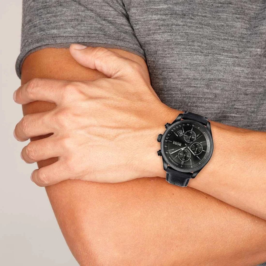 Montre Hugo Boss 1513474 homme détail bracelet cuir