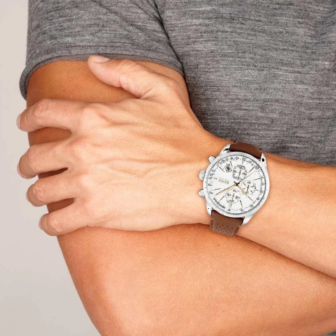Montre Hugo Boss 1513475 homme détail bracelet cuir