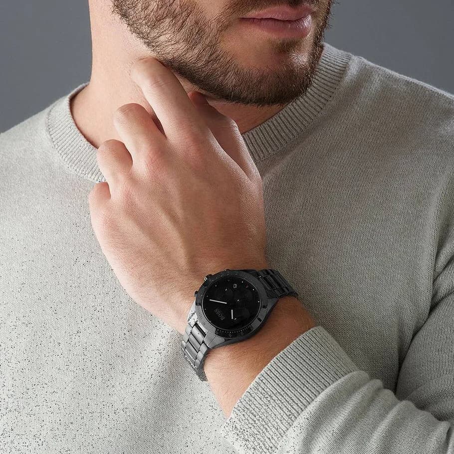 Montre Hugo Boss 1513581 homme détail bracelet acier inoxydable