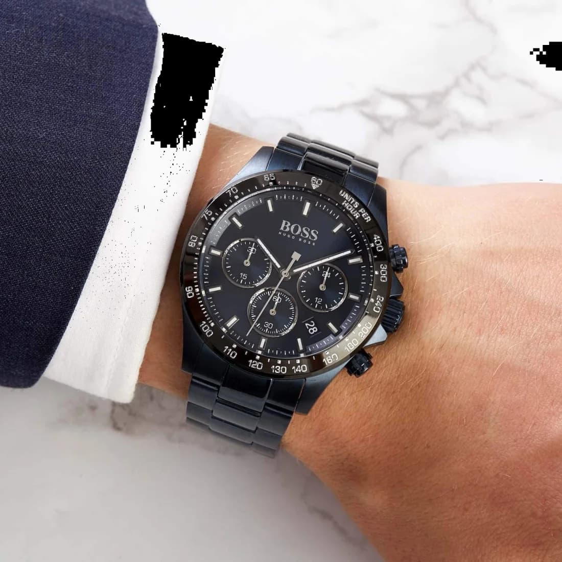 Hugo Boss 1513758 fond boîtier acier inoxydable étanchéité 50m verso