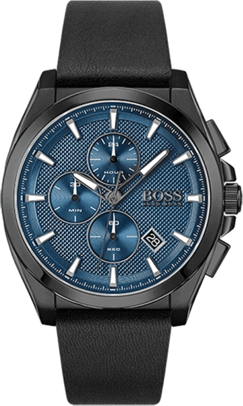 Montre Homme Hugo Boss Grandmaster 1513883 chronographe bleu cuir noir