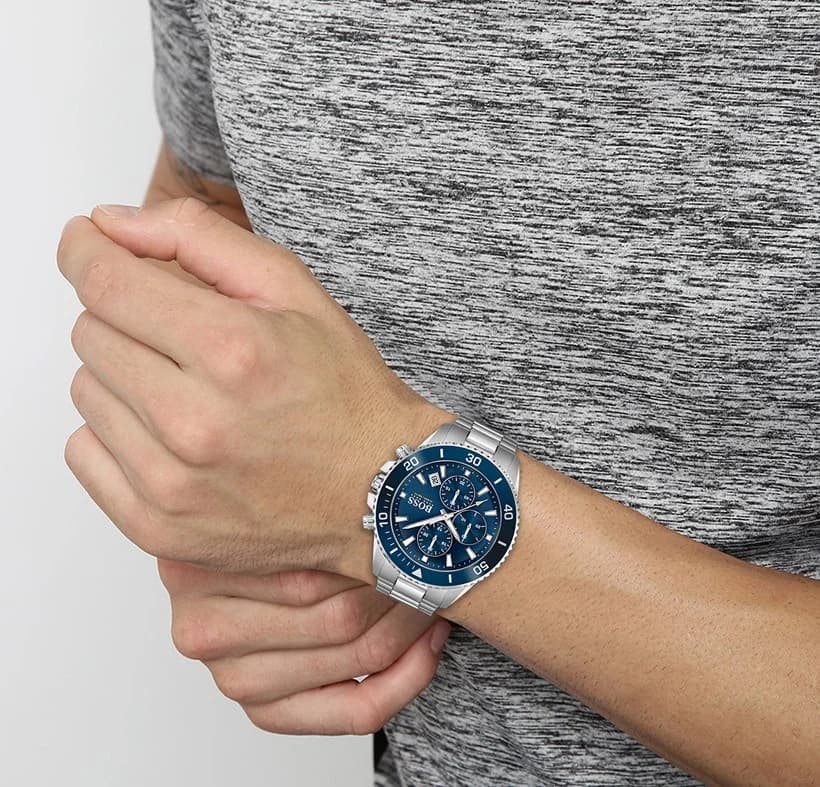 Montre Hugo Boss 1513907 homme détail bracelet acier inoxydable