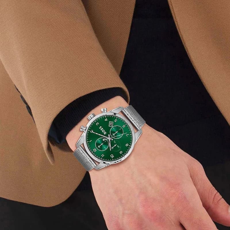 Montre Hugo Boss 1513938 homme détail cadran vert