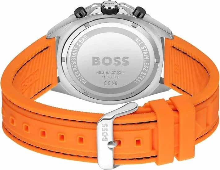 Montre Hugo Boss 1513970 cadran noir index chronographe quartz gros plan