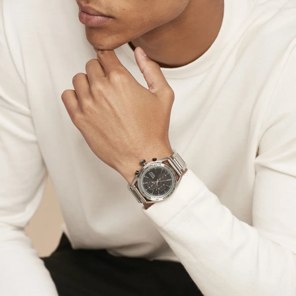 Montre Hugo Boss 1514023 homme détail bracelet acier inoxydable