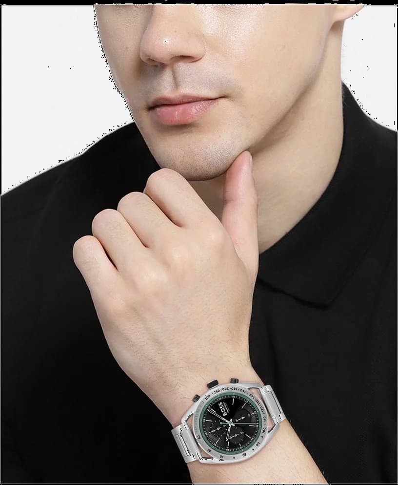 Montre Hugo Boss 1514023 homme détail bracelet acier inoxydable