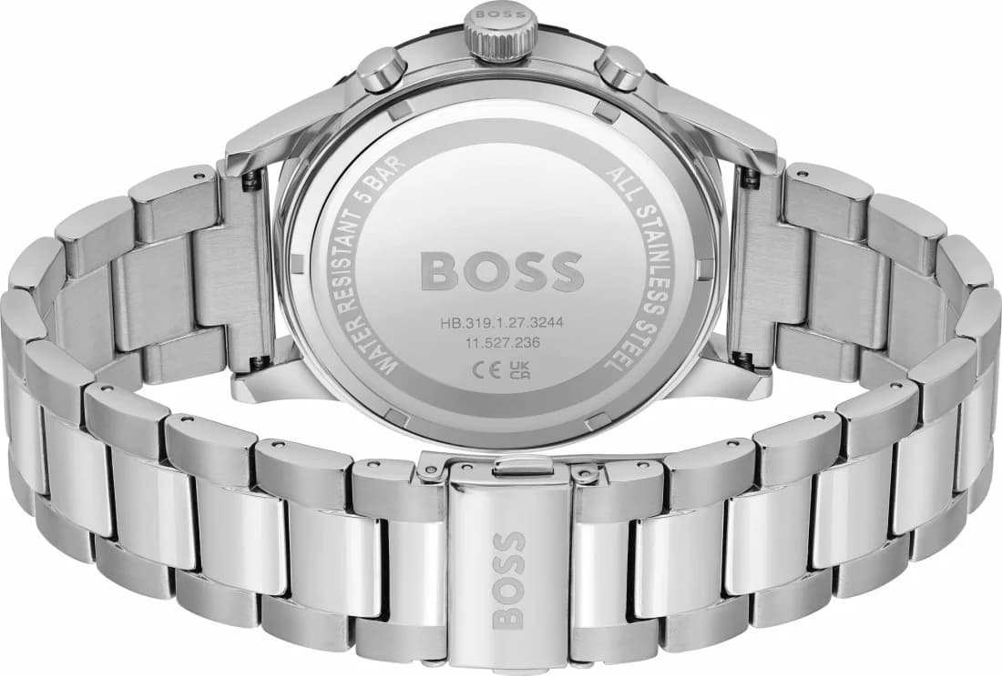 Cadran noir montre Hugo Boss 1514032 index bâtons chronomètre date