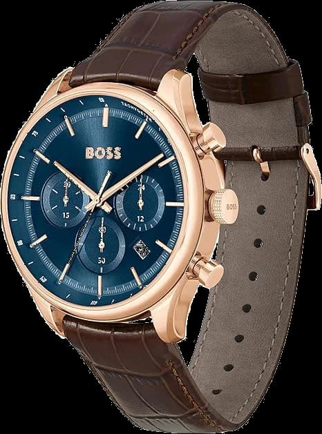 Hugo Boss 1514050 Gregor profil boîtier 45mm bracelet cuir boucle ardillon