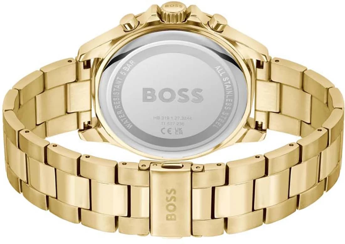 Montre Hugo Boss Troper 1514059 cadran marron index bâtons chronomètre quartz