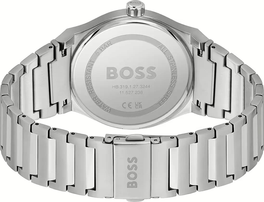 Montre Hugo Boss Condor cadran bleu soleillé index bâtons date acier