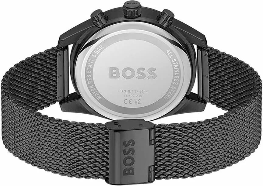 Montre Hugo Boss 1514150 cadran noir index bâtons chiffres chronographe