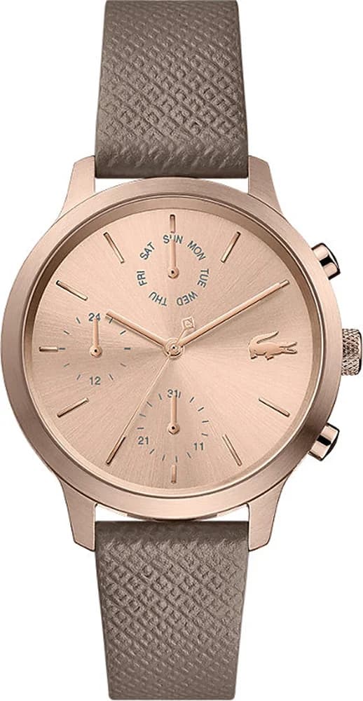 Montre Femme Lacoste 12.12 2001150 bracelet cuir marron cadran multifonctions