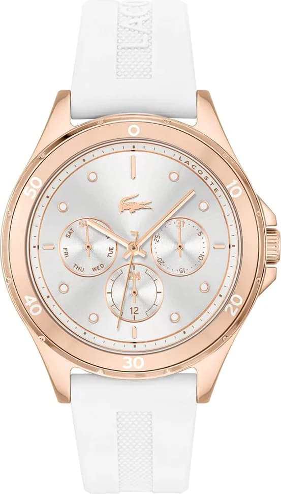 Montre Femme Lacoste Swing 2001244 bracelet silicone blanc cadran multifonctions