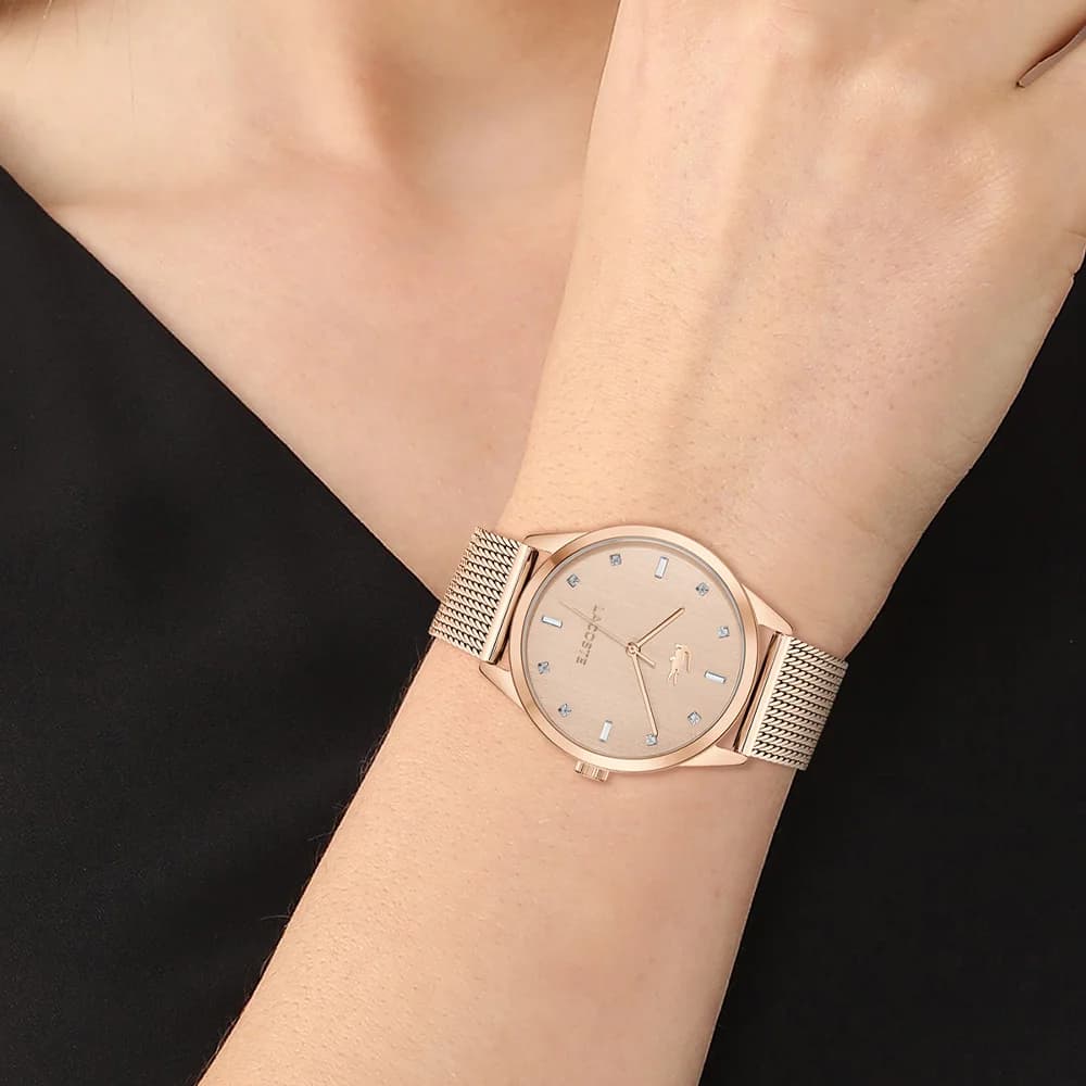 Montre Lacoste 2001344 femme détail cadran or rose
