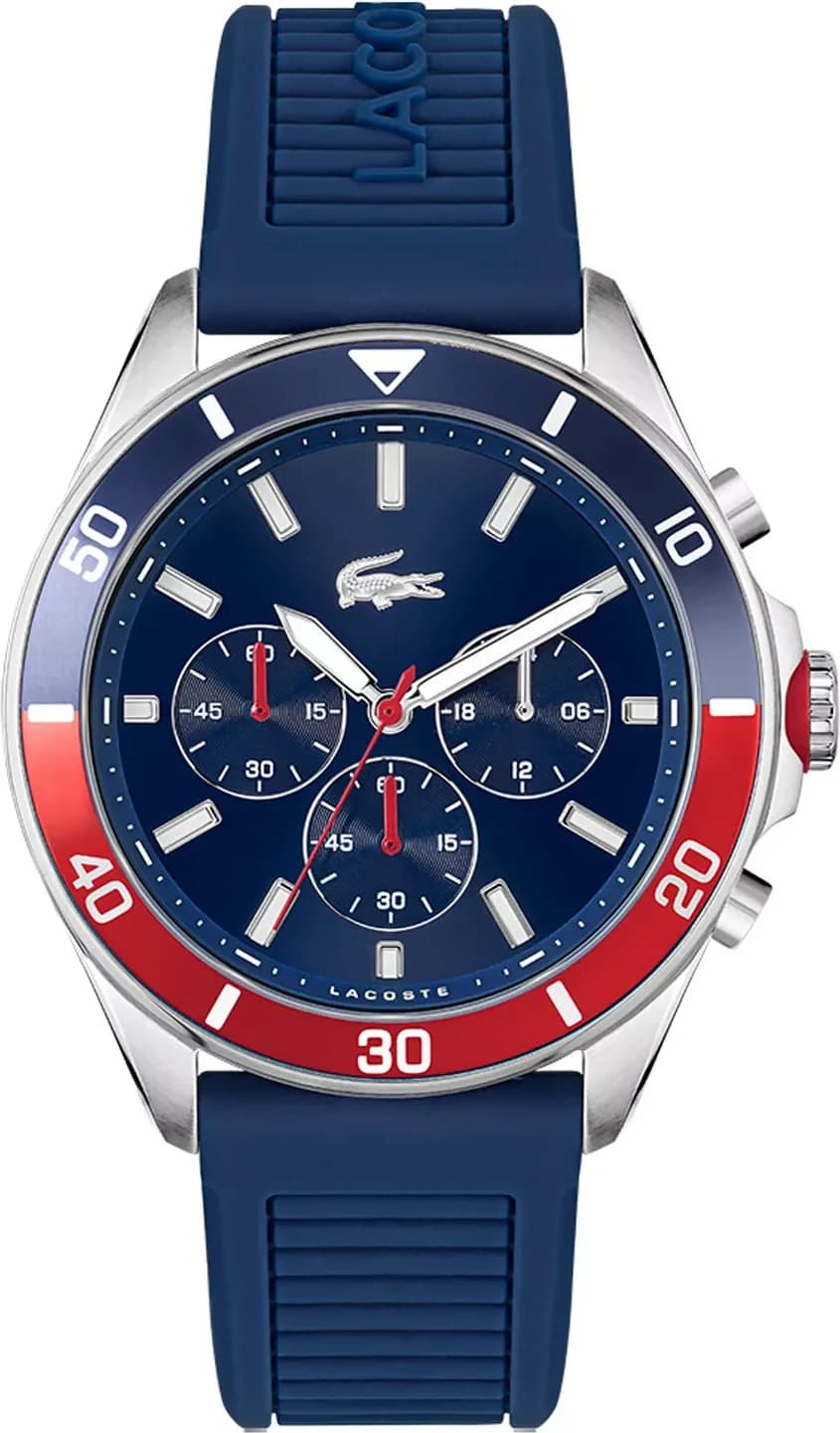 Montre Lacoste 2011154 homme cadran bleu bracelet caoutchouc / silicone