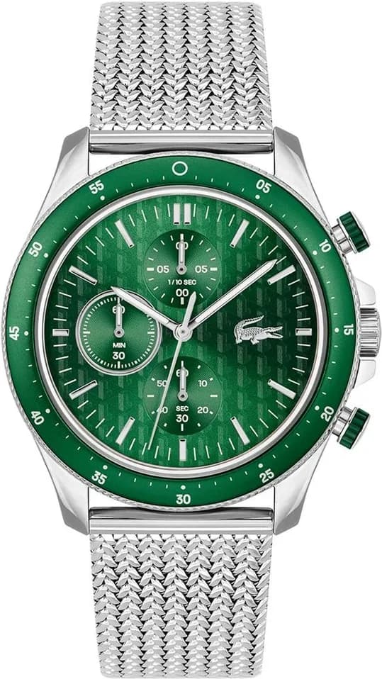 Montre Lacoste 2011255 homme cadran vert bracelet acier inoxydable