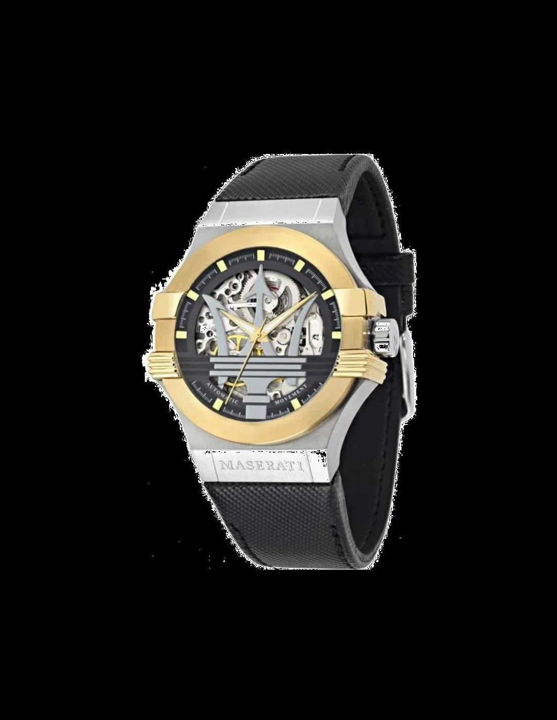 Montre automatique Maserati Potenza R8821108011 Squelette bracelet en cuir noir