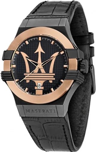 Montre Homme Maserati Potenza R8851108032 acier noir et or rose